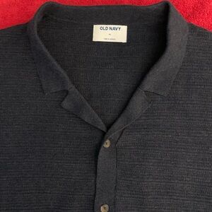 OLD NAVY SS Indigo Colored Button Down Knit Shirt